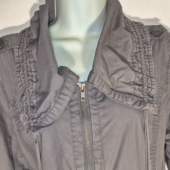 DECREE lightweight utility jacket. Green, zippered front, flip up collar, XL - Picture 6 of 16